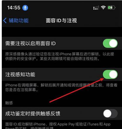 山亭苹果14维修网点分享iPhone14注视感知功能有什么用 